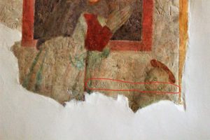 Il segno rosso evidenzia l'iscrizione "VIVA, ZANPIERO MUTO GUARI'"
